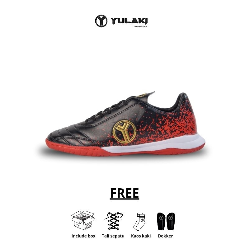 Yulaki Footwear Sepatu futsal abstract red