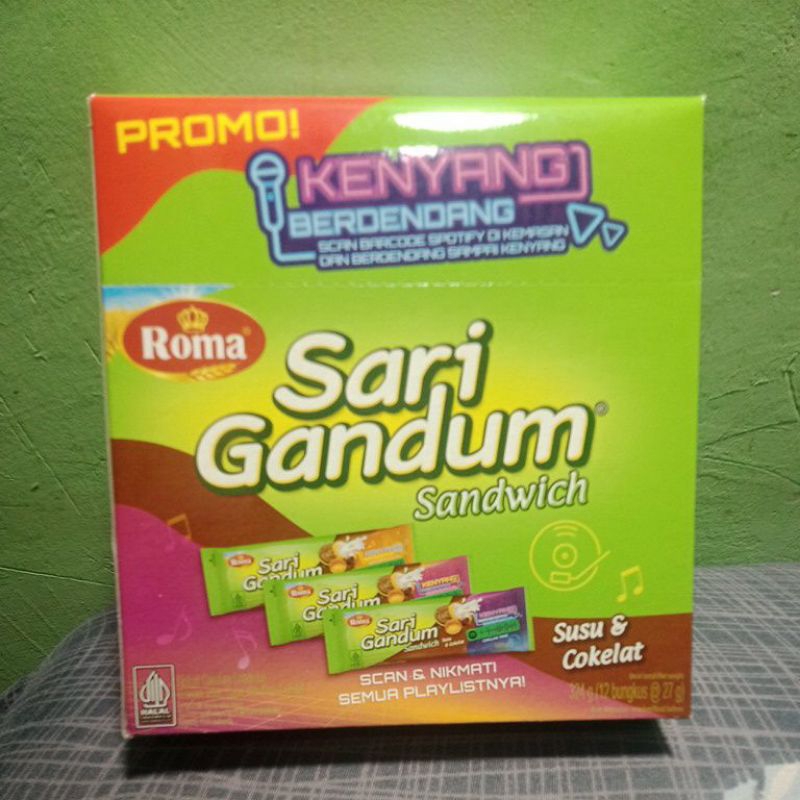 

BISKUIT SARI GANDUM SANDWICH BOX ISI 12 BUNGKUS X 27gr.
