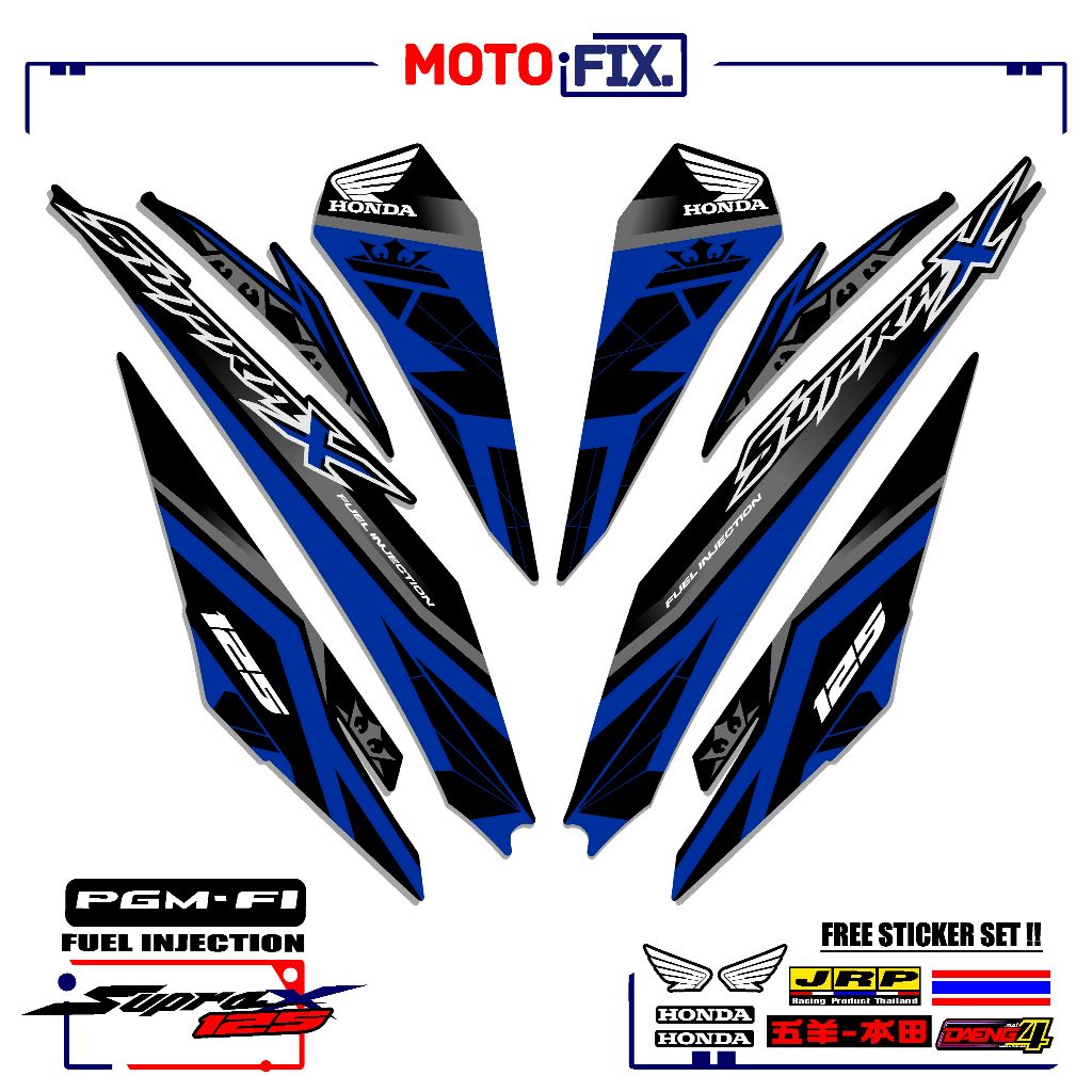 STRIPING MOTOR VARIASI SUPRA X 125 R FI/MT47/BATMAN/STICKER/STIKER POLET SUPRA X INJEKSI/WAVE 125i