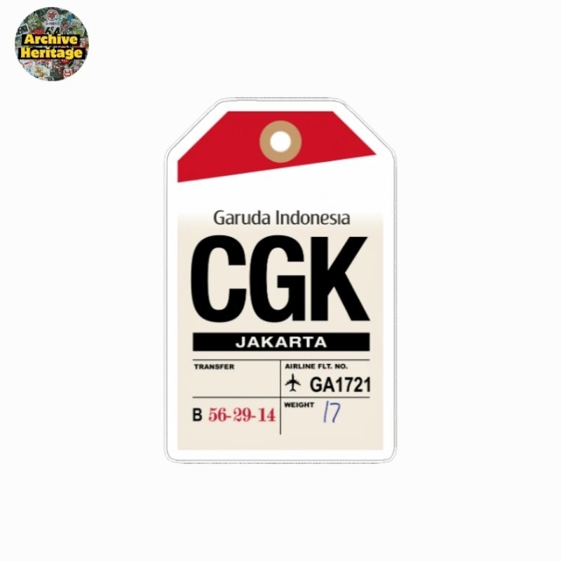 

sticker CGK Airport Jakarta Garuda Indonesia label luggage tag travelling logo airlines stiker