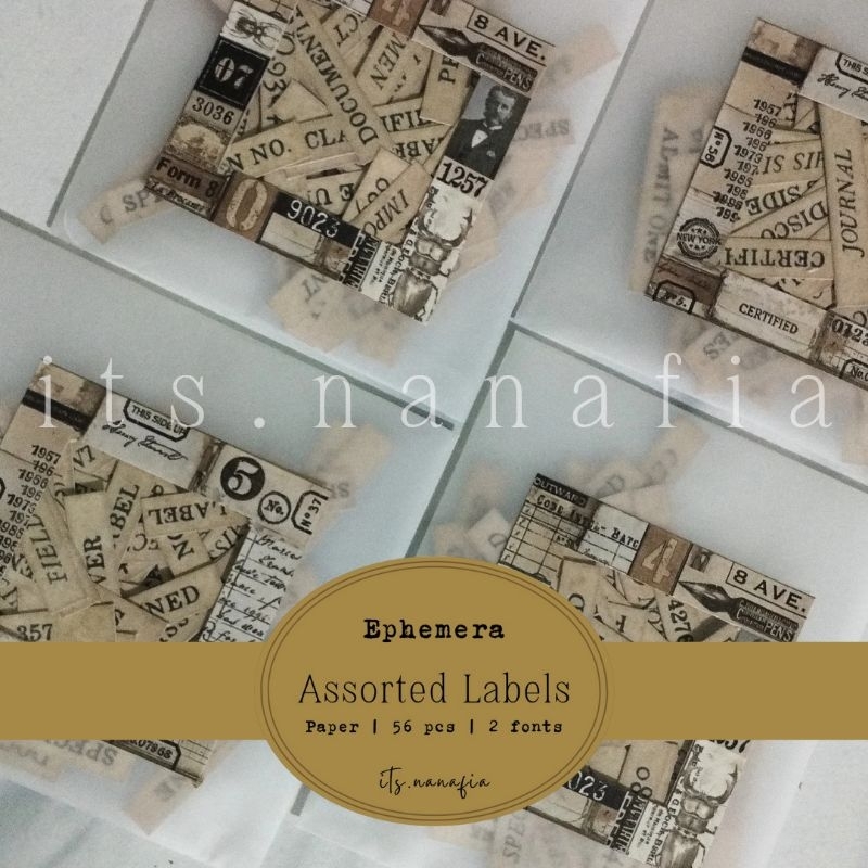 

Ephemera assorted labels for junk journal scrapbook diary bullet journal journaling