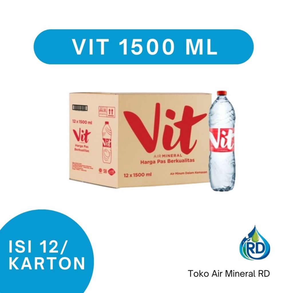 

Air Minum Mineral Botol Vit 1500 ML 1 Dus Isi 12