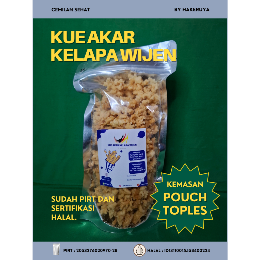 

Kue Akar Kelapa Wijen by Hakeruya - Cemilan Oleh-oleh Khas Padang Minang PIRT HALAL 250gr