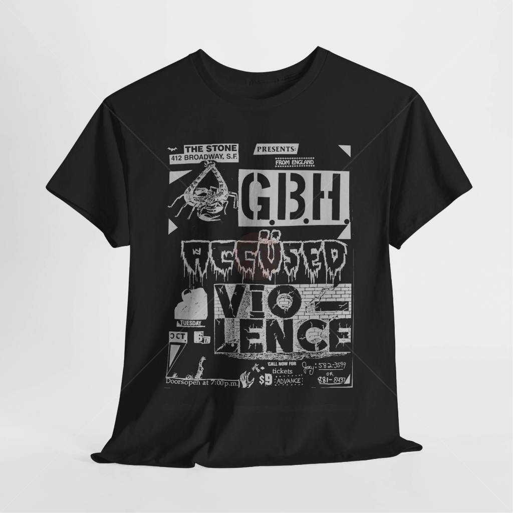 Kaos Vintage 90s GBH Tour The Stone 412 Broadway - Unisex T-Shirt Band 100% Premium Cotton 24s