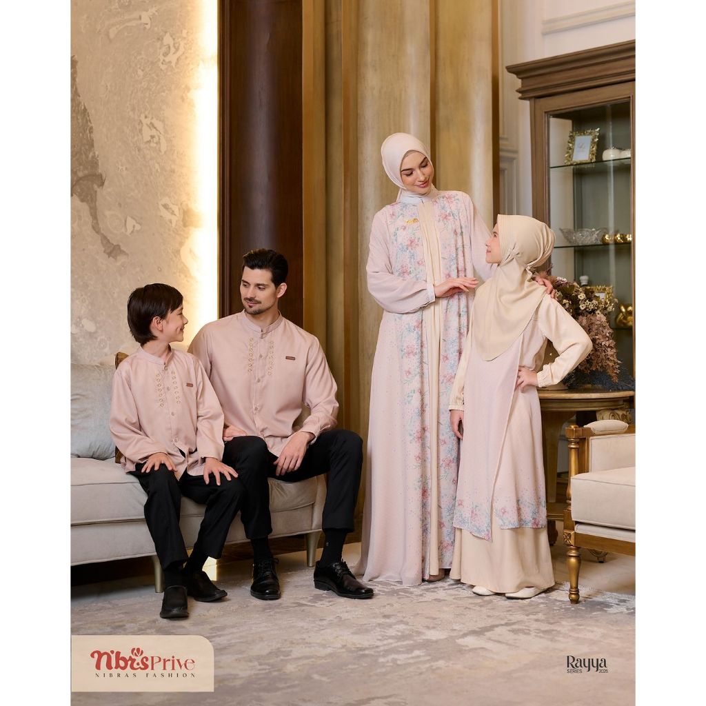 SARIMBIT NIBRAS 2025 UMBRA CREAM BEIGE BY NBRS FASHION MUSLIM TERBARU SERAGAM KELUARGA DRESS BAJU BU