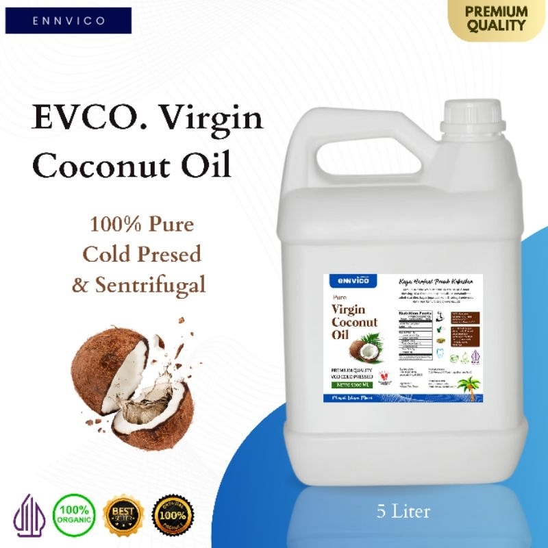 

VCO PREMIUM 5 Liter - Virgin Coconut Oil Minyak Kelapa Murni EVCO Cold presed & Sentrifugal