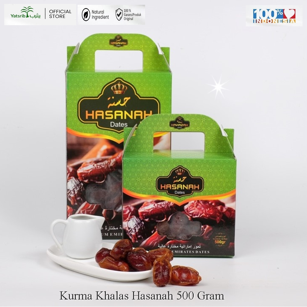 

YATSRIB - Kurma Khalas Hasanah 500 Gram Al Saad Emirates Bergizi Tinggi