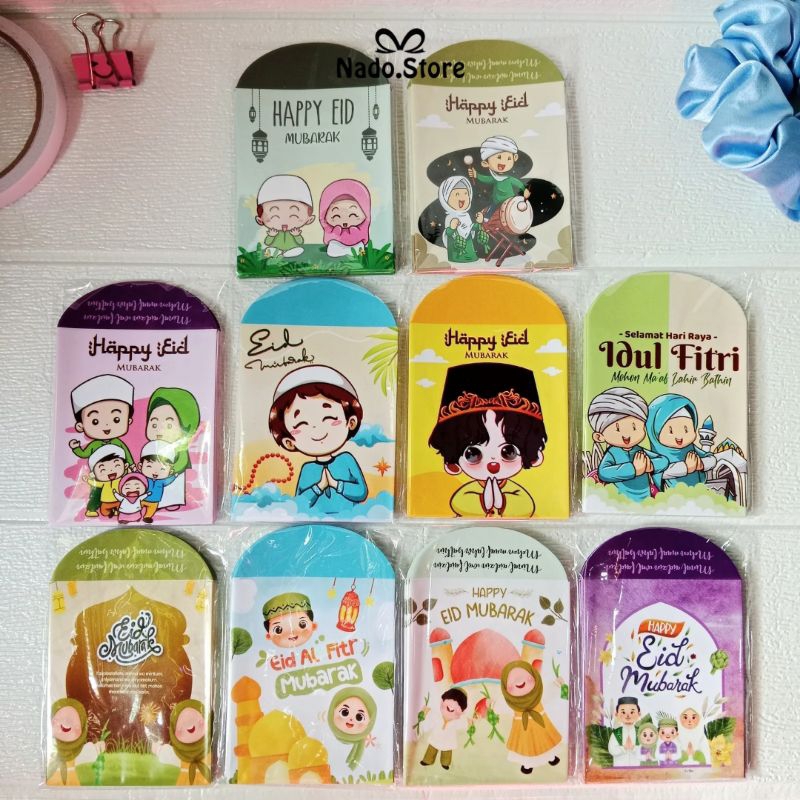 

100 Pcs Amplop Angpau Lebaran Siap Pakai - Motif Muslim Lucu