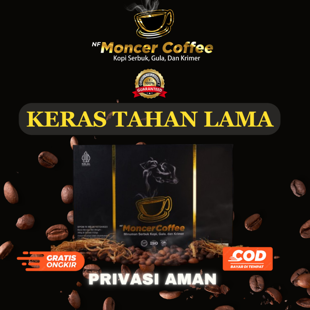 

NF MONCEERR COFFEE Original Kopi Stamina Pria Kuat Tahan Lama Lebih Bertenaga 1 Box 8 Sachet