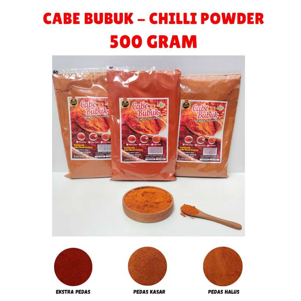 

Cabe Bubuk | Bubuk Cabe | | Bubuk Murni Kemasan 500 Gr