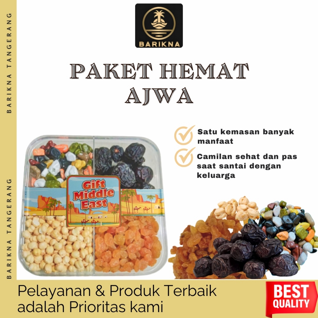 

KURMA AJWA/KISMIS/KACANG ARAB/COKELAT KERIKIL/KURMA PAHE PLUS