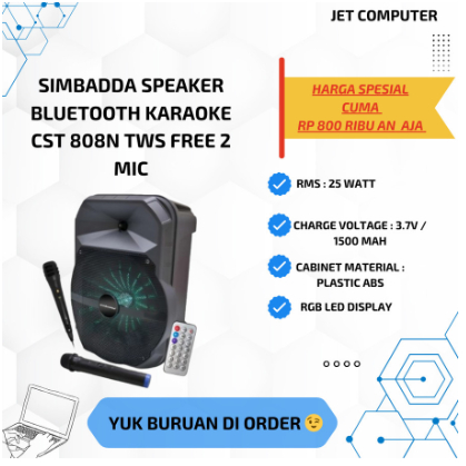 SPEAKER SIMBADDA - CST 808N WIRELESS + FREE MIC