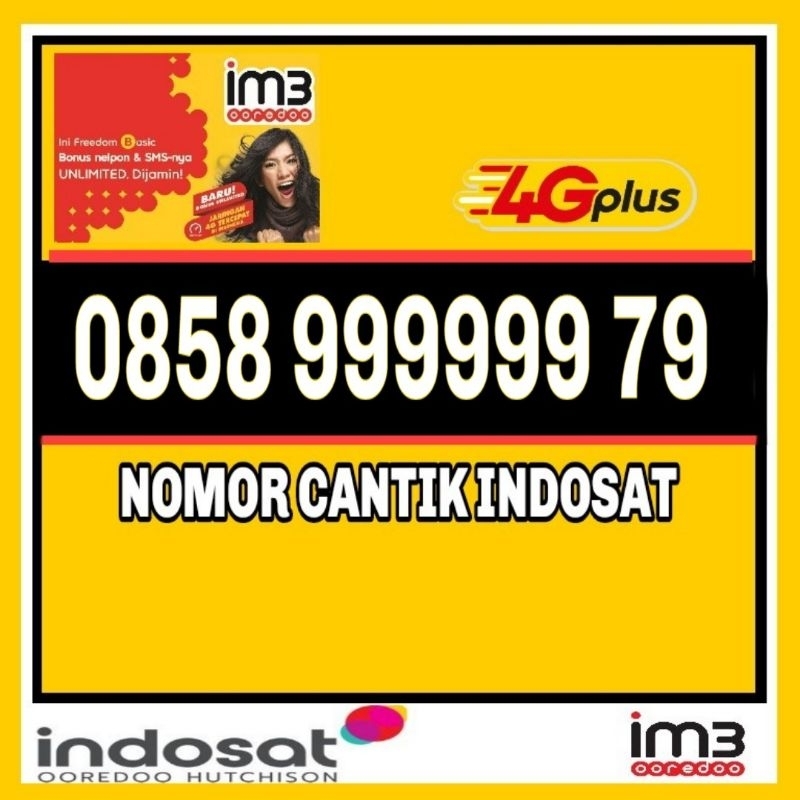 Nomor Cantik Indosat IM3 4G Lte O858 999999 79