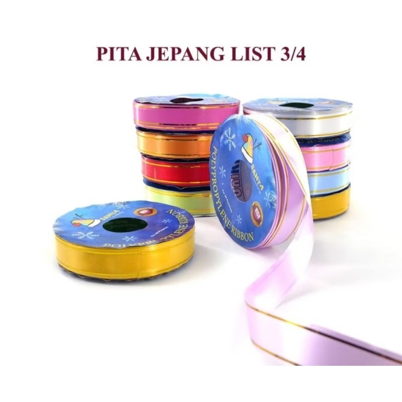 

Pita Jepang List Emas / Pita Kado 2cm 3/4" isi 15Yard