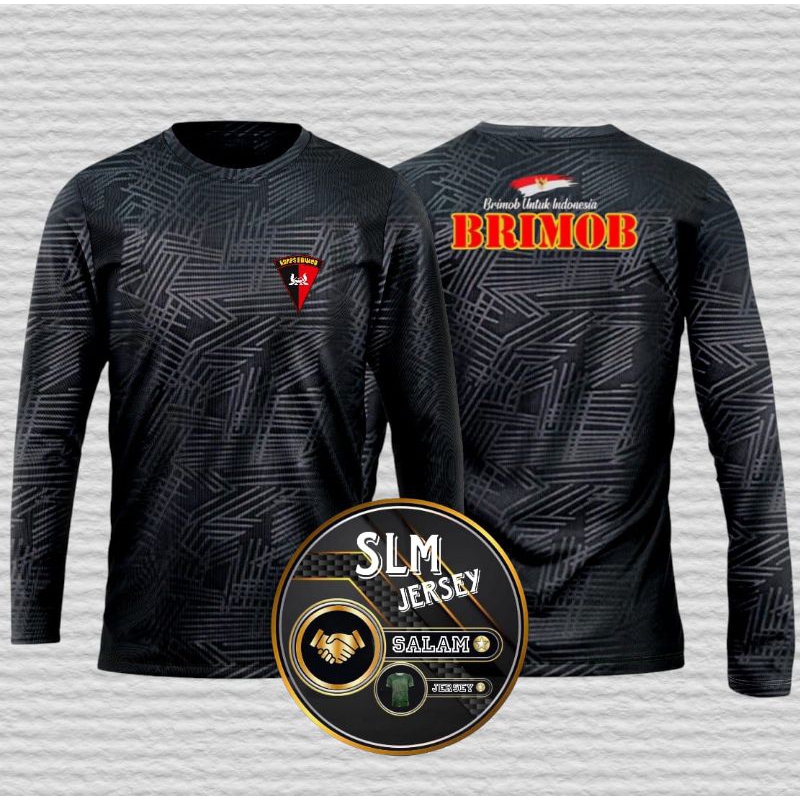 kaos dryfit embose BRIMOB untuk indonesia lengan panjang