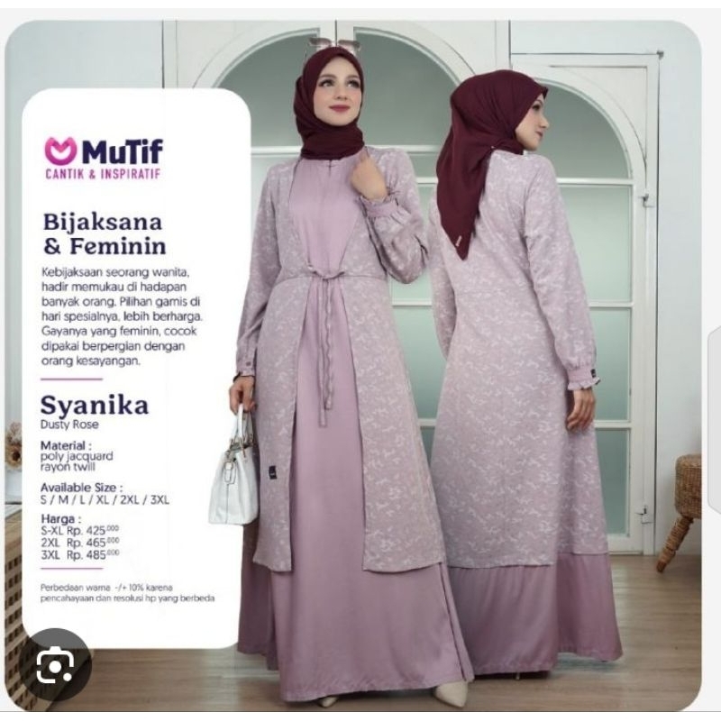 GAMIS MUTIF SYANIKA Gamis Wanita Dewasa Muslimah Gamis Mutif