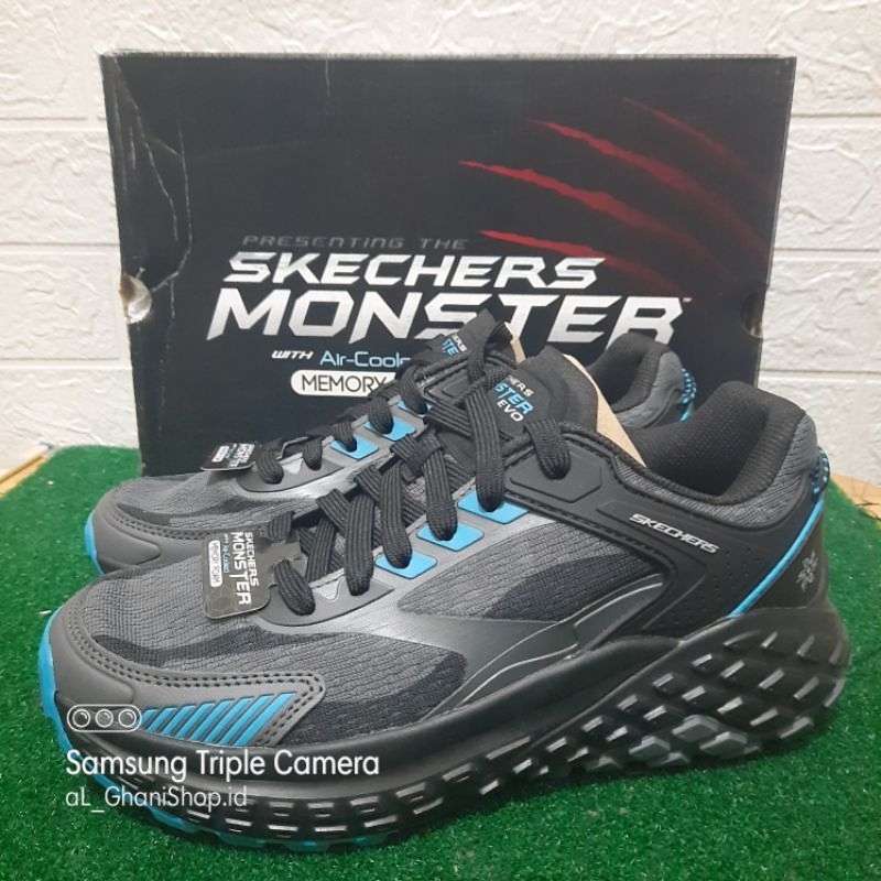 Sepatu Running Pria SKECHERS MONSTER EVO DEVOLVE 232743 BKGB Men Original