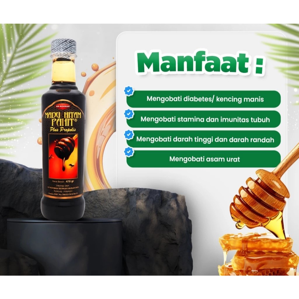

Madu Hitam Pahit Arrohmah 470gr Hitam Pahit Insulin