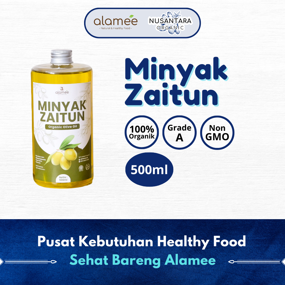 

ALAMEE 500ml Minyak Zaitun Murni Organik Nusantara Organic Olive Oil Extra Virgin Asli Masak EVOO
