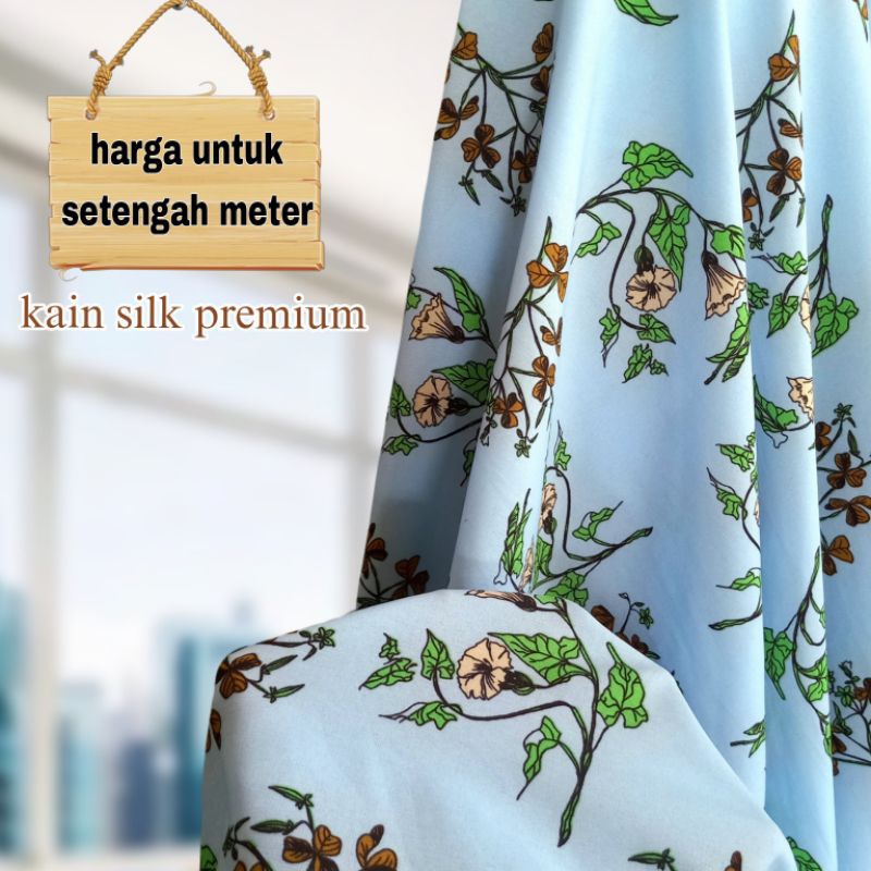 Kain Silk Premium Motif Bunga Terbaru Kain Silk Buat Mukena
