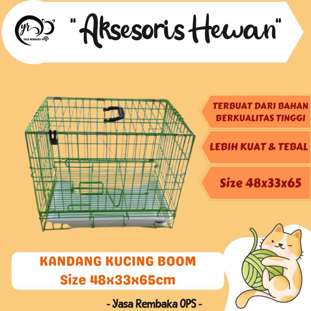 KANDANG KUCING BOOM 48cm x 33cm x 65cm - Kandang Kucing Merk BOOM