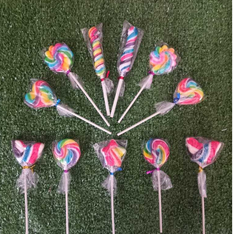 

campur model isi 20 pcs permen lolipop pelangi pastel - isi 20 pcs - hadiah kado souvenir - distributor depok