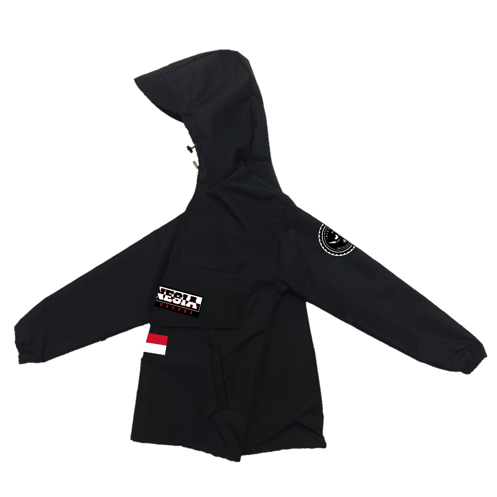 Jaket Cagoule Gropcore Waterproof  Sablon Ultras Timnas Garuda Indonesia Pria Wanita