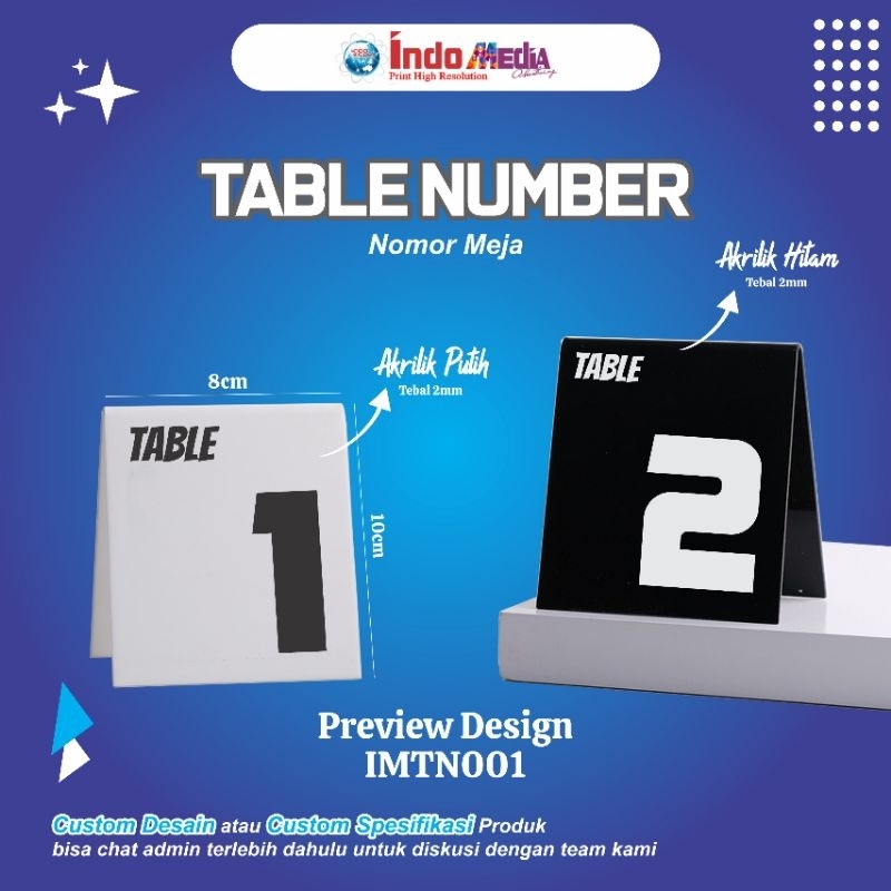 

Nomor meja akrilik /akrilik / nomor meja / nomor akrilik / akrilik palembang