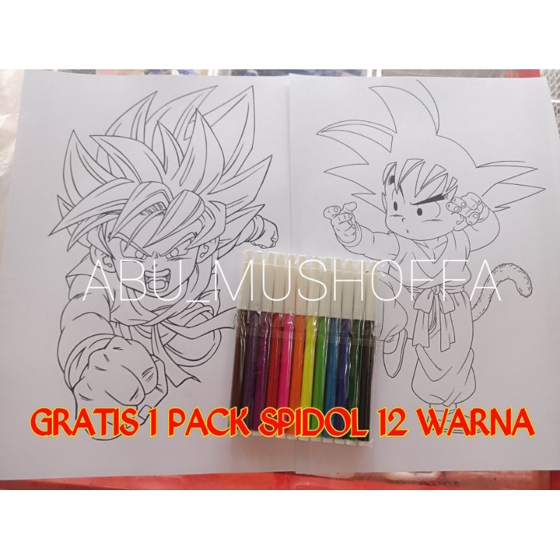 

KERTAS MEWARNAI UKURAN A5 ISI 50 LEMBAR BONUS 1 PAK SPIDOL WARNA 12 PCS, KERTAS MEWARNAI ANAK