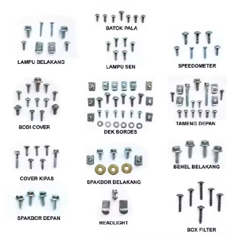 Baut Beat Karbu Full Set / Baud Honda Beat Karbu Full Body Baut Beat Karbu Full Set / Baud Honda Bea