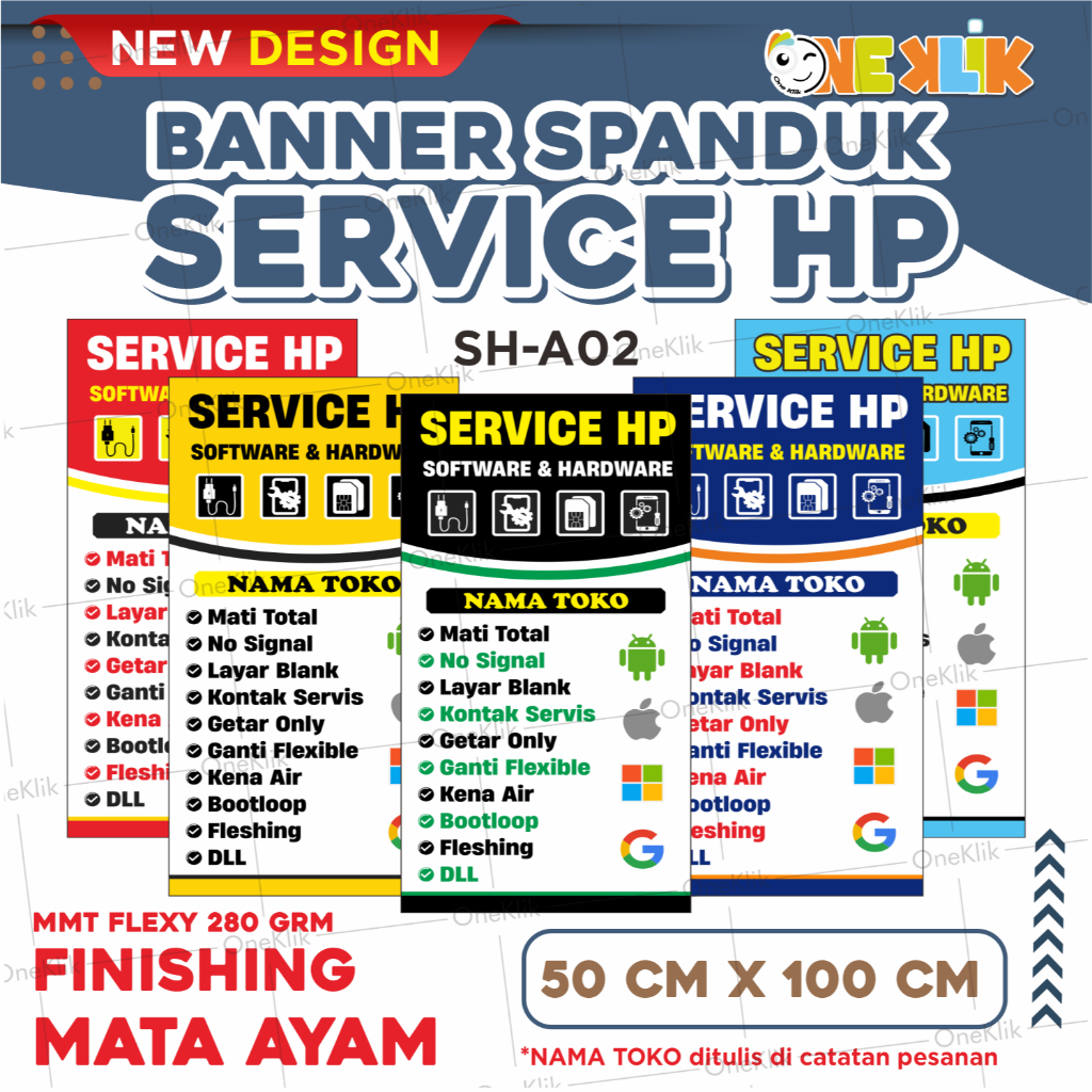 Banner Servis Handhphone / Banner Service HP / Spanduk Servis HP murah / Banner Service Hp kode SH-A