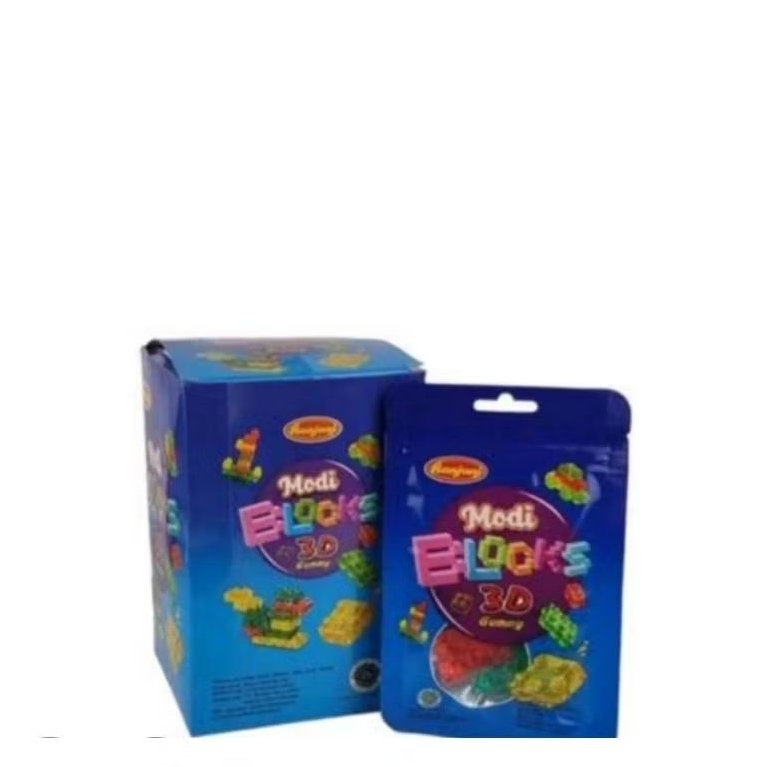 

RANJANI MODI BLOCKS 3D GUMMY CANDY BENTUK BLOCK 1 BOX ISI 12 PCS