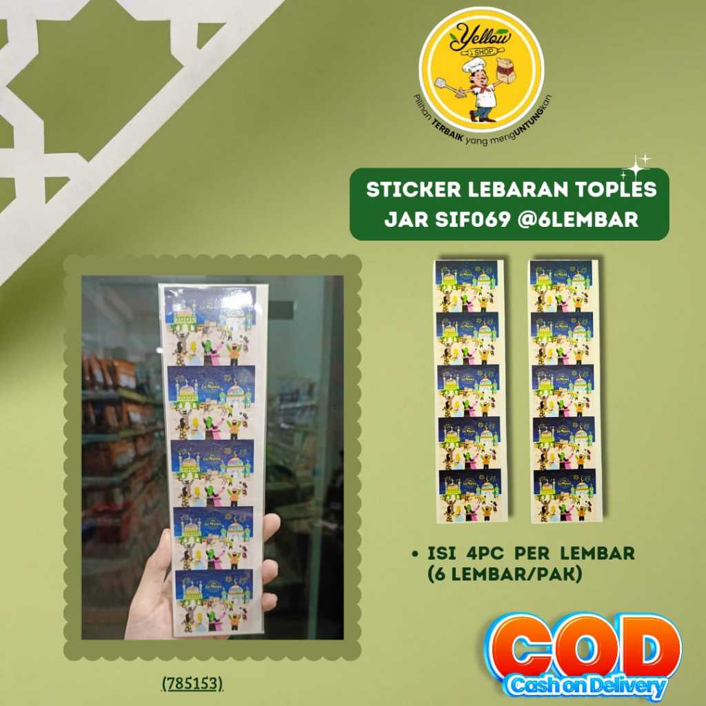 

STICKER LEBARAN TOPLES JAR SIF069 ISI 6 LEMBAR (4PC/LEMBAR)