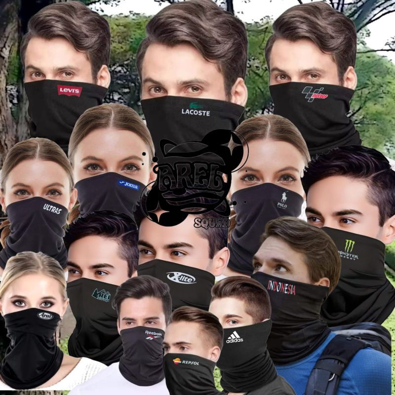 masker buff hitam logo | masker buff hitam murah | masker buff serbaguna/buff pengendara motor