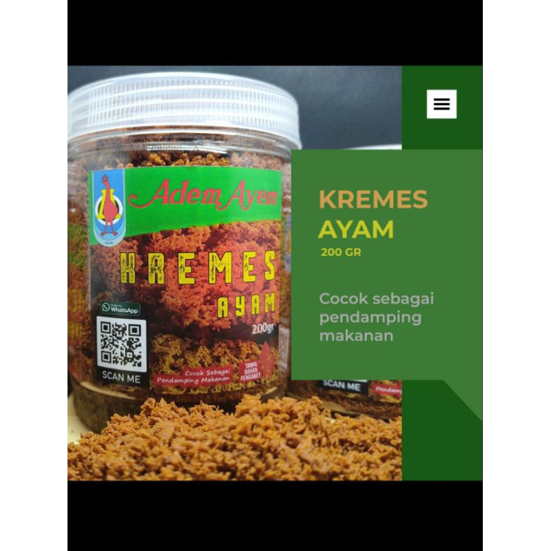 

KREMES AYAM ADEM AYEM ORI/ORIGINAL SINCE 1987/KREMES KALDU AYAM/KREMES GURIH LEZAT