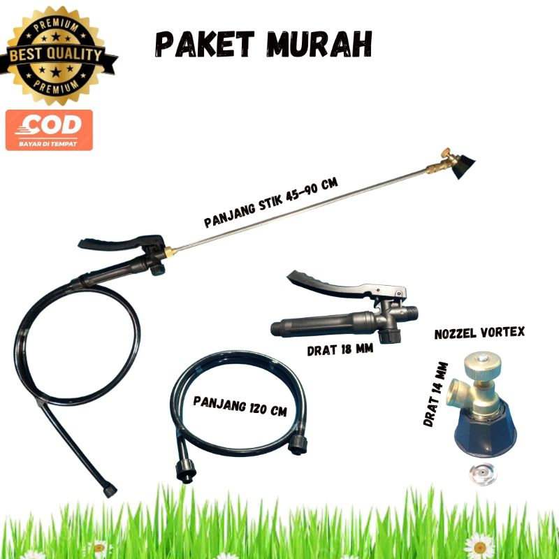 ALAT SPRAYER ELEKTRIK MEREK CBA, TANIKAYA, BANZAI, SWAN ( SELANG, HANDLE, STIK KUNINGAN, NOZZEL ADJU