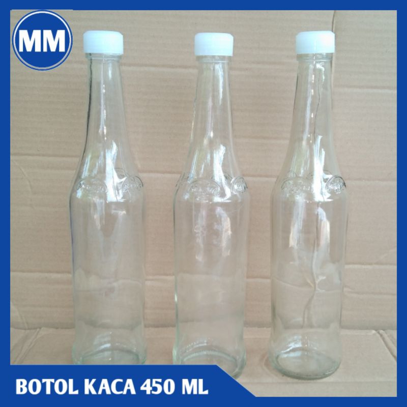 Botol Kaca Marjan 450 ML Bersih Tutup plastik luar dalam