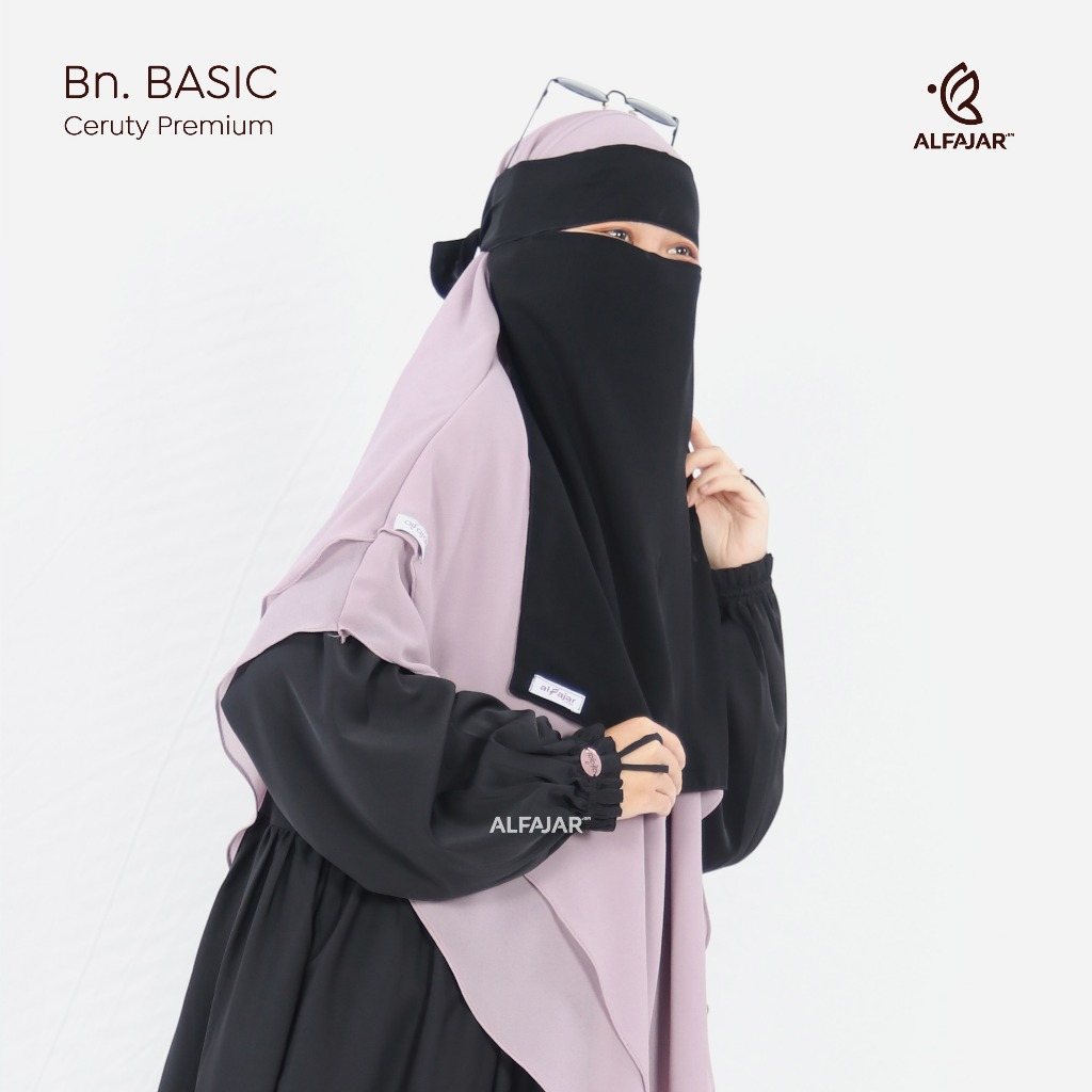 Alfajar - Cadar Niqob Bandana BASIC POLOS Dua Layer Ceruty Babydoll