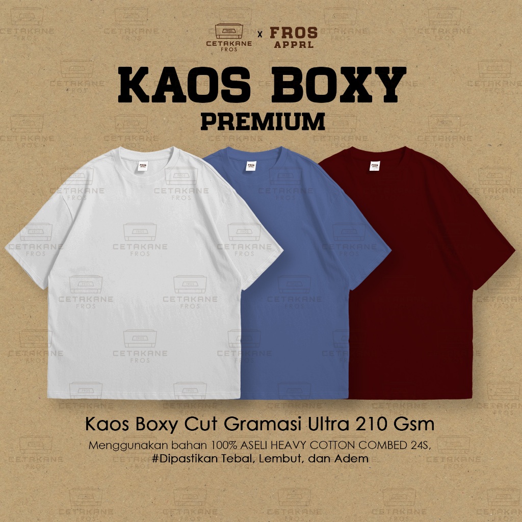 Kaos Boxy Cut / Kaos Boxy Oversize / Kaos Polos Boxy Premium