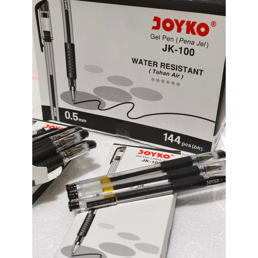

Ay00! Gel Pen Pulpen Pena Joyko JK-100 / JK-100NT Black 0.5 mm/pen Joyko 1BOX / 12PCS