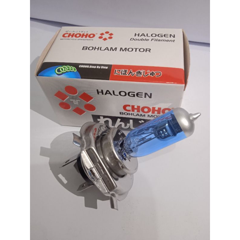 bohlam lampu halogen H4 Vixion biru dan CB 150R white Merk choho