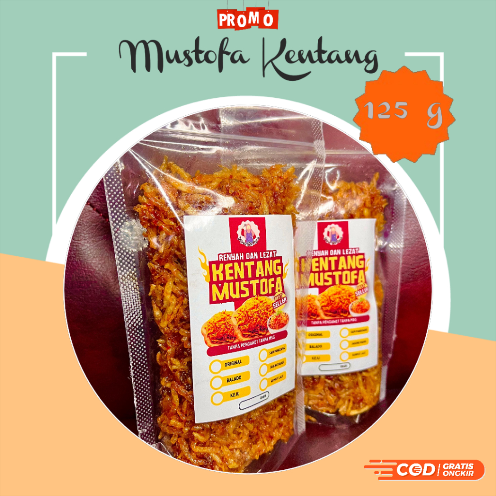 

Promo Terlaris Cemilan Mustofa Kentang 125 Gram Rasa Keju Gurih - Kripik Kentang Mustofa Enak