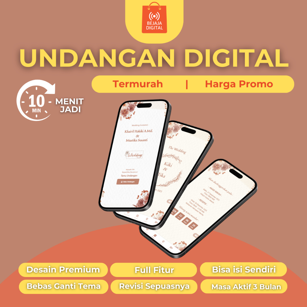 Undangan Digital Website - Wedding Invitation Bunga Brown