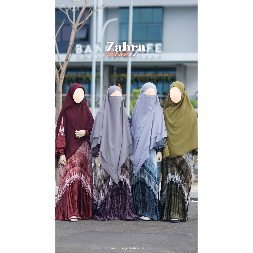 Zahra Dress|Gamis Bahan Dior Silk| (Busui Friendly)