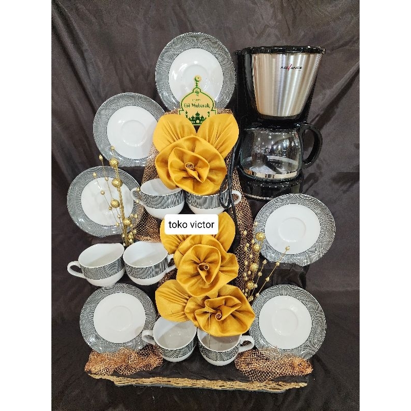 parcel lebaran/parcel tea set/ parcel cangkir / parcel keramik/coffie maker