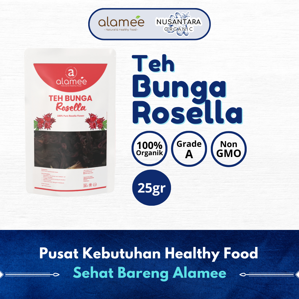 

ALAMEE 25gr Rosella Flower Tea Teh Bunga Rosela Kering Flower Merah Organik Red Nusantara Organic