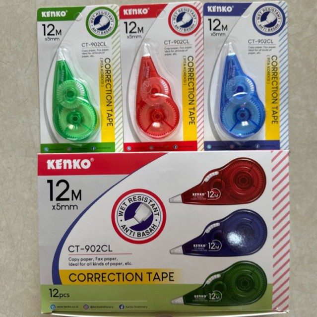 

CORRECTION TAPE / TIP-EX KERTAS ROLL KENKO CT-902 12M x 5MM