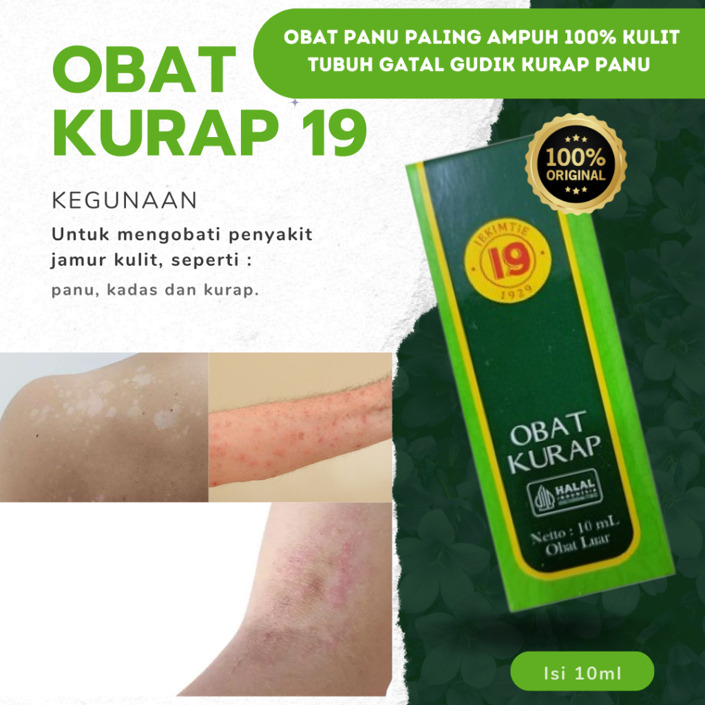 OBAT KURAP CAP 19 - Obat Panu Paling Ampuh 100% Kulit Tubuh Gatal Gudik Kurap Panu Kutu AIR Dan Infe