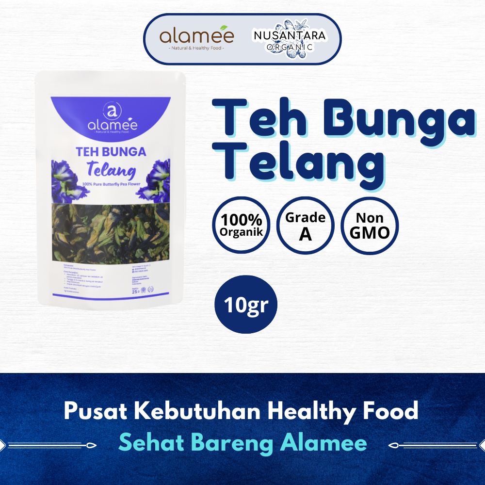 

ALAMEE 10gr Teh Bunga Telang Kering Nusantara Organic Butterfly Pea Tea Organik Herbal Murni