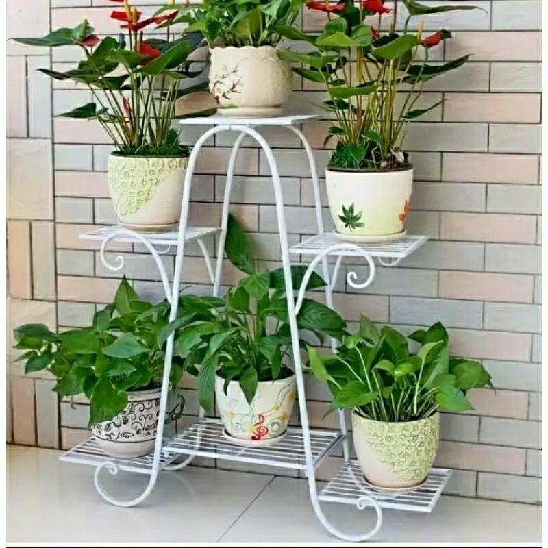 Alltechshop_ Rak Bunga Besi Susun 6 / Standing Pot A Besi / Rak Bunga Estetik